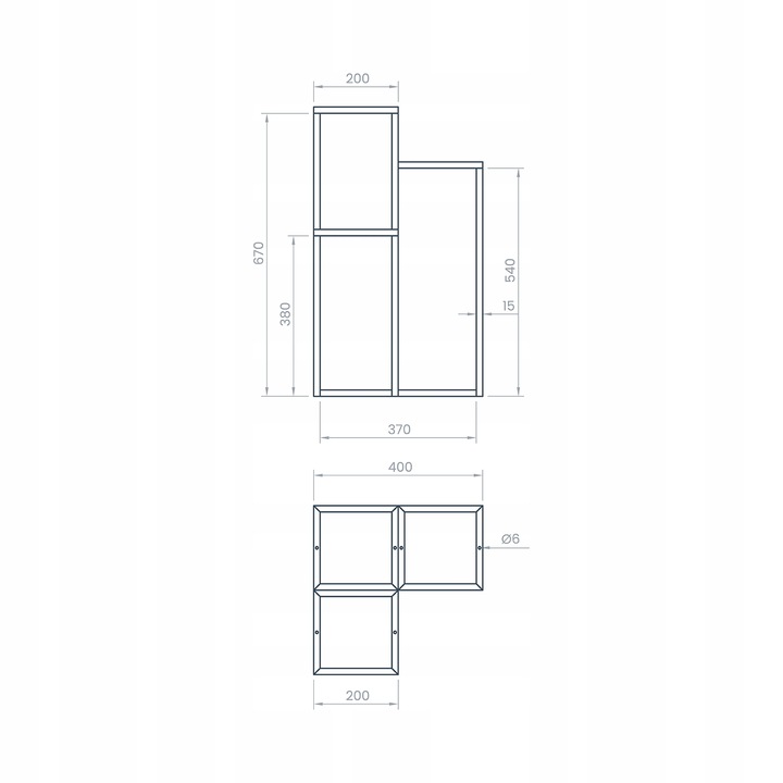 Kwietnik stojący loft na 3 doniczki – VERA 67 cm czarny mat - Naturalny, Biały, Dąb, Craft - obrazek 3