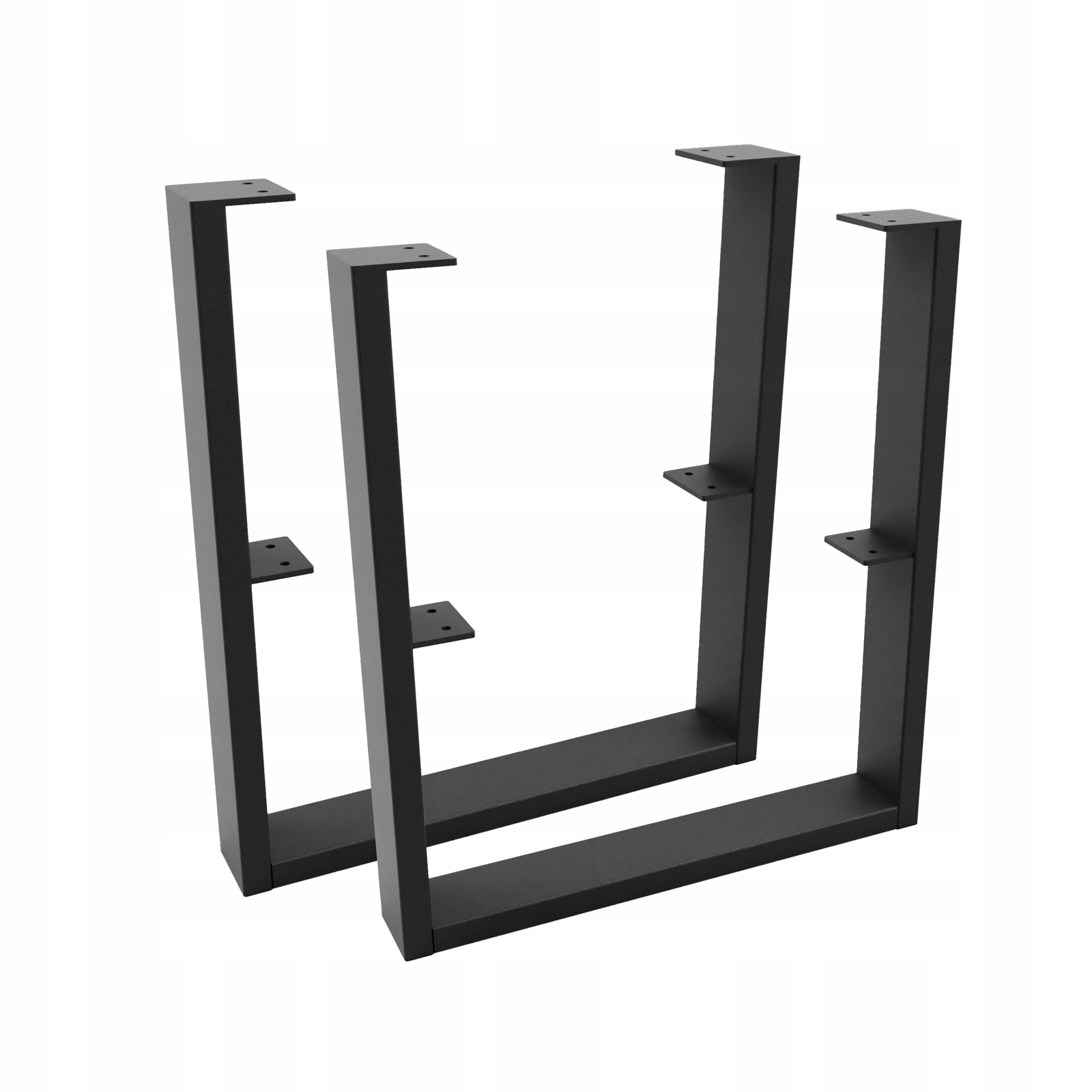 Nogi Metalowe LOFT do Stolika Kawowego Ławy z PÓŁKĄ 45cm Czarne PREMIUM 2x