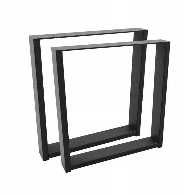Nogi Metalowe Prostokąt do Stolika Ławy Stołu 40x42cm Czarne Industrialne