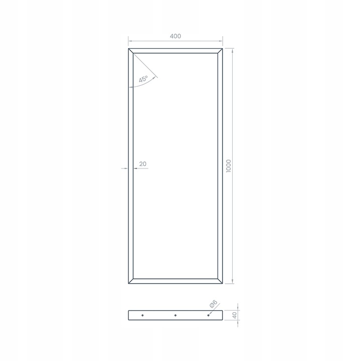 Nogi Metalowe do Stołu Biurka LOFT Stalowe Czarne Mat Prostokąt 40×100cm 2x - obrazek 5