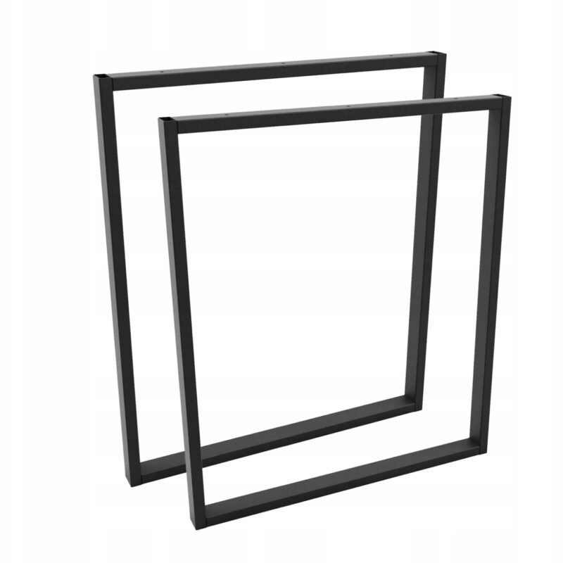 Nogi Metalowe do Stołu Biurka LOFT Stalowe Czarne Mat Prostokąt 50×70cm 2x
