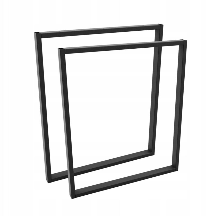 Nogi Metalowe do Stołu Biurka LOFT Stalowe Czarne Mat Prostokąt 50×70cm 2x