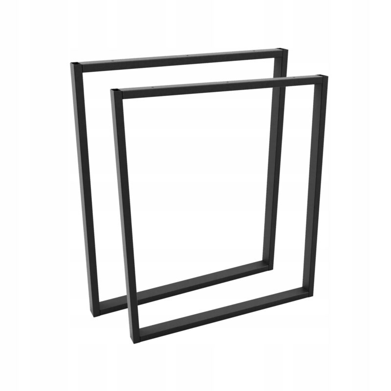 Nogi Metalowe do Stołu Biurka LOFT Stalowe Czarne Mat Prostokąt 60×70cm x2