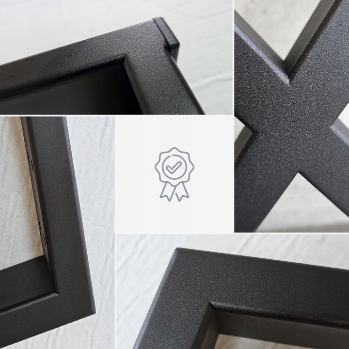 Nogi metalowe loft typ V do stołu VANGUARD 77x70 cm 2 szt czarny mat - obrazek 3