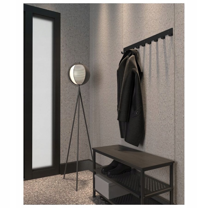 Wieszak Ścienny na Ubrania Kurtki Ścianę do Przedpokoju LOFT CZARNY 70 cm - obrazek 3